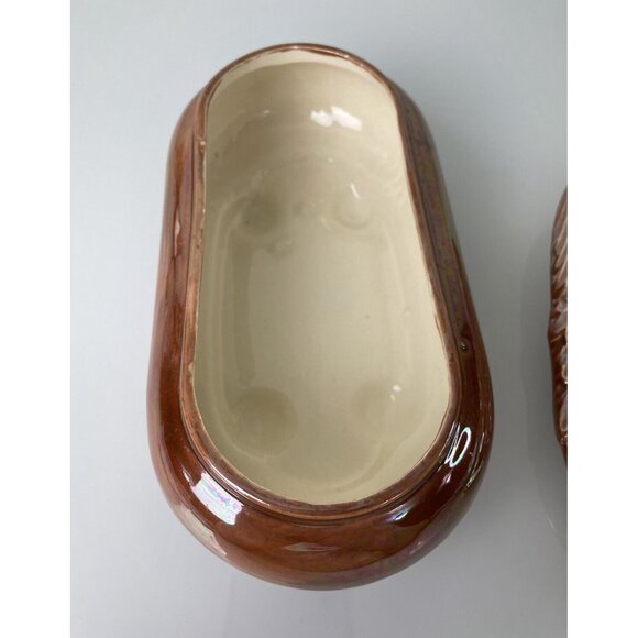 Vintage Byron Molds 1977 Pumpkin Ceramic Trinket Box & Tray, Signed Hand Painted - Picture 9 of 12